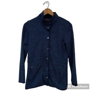 Eddie Bauer Full Zip Blue Sweater Sweatshirt Hoodie Medium